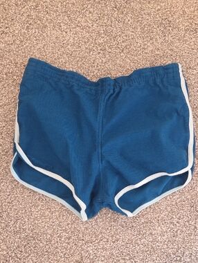 Vintage Blue Women's Athletic Shorts with White Trim